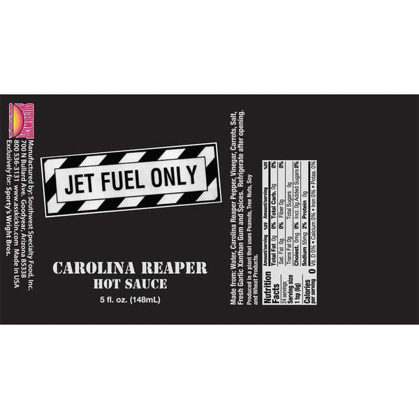 Jet Fuel Only - Carolina Reaper Hot Sauce by Sporty's | Downunder Pilot Shop