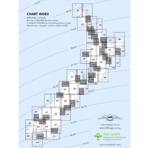 New Zealand AOPA Visual Navigation Chart Book 2023/24 Aviation Charts by Airways | Downunder Pilot Shop