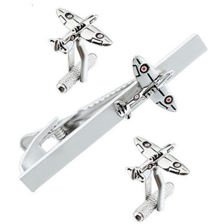 Spitfire Tie Clip and Cufflink Set Tie Clips by Signature Aviation Jewellery | Downunder Pilot Shop