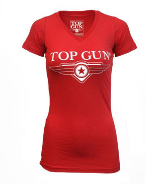 TOP GUN Women's Logo T-Shirt - Red L T-Shirts by TOP GUN | Downunder Pilot Shop