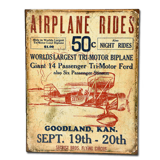 Airplane Rides - Tin Sign