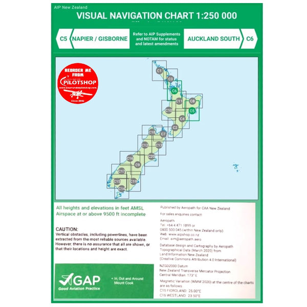 C5/C6 VNC Napier/Gisborne/Auckland South - (1:250,000) – 1 Dec 2023